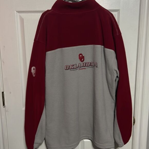 🔥🔥 OKLAHOMA OU SOONERS 1/4 ZIP Fleece Pullover Sweatshirt Jacket - EUC - XL - Picture 7 of 12